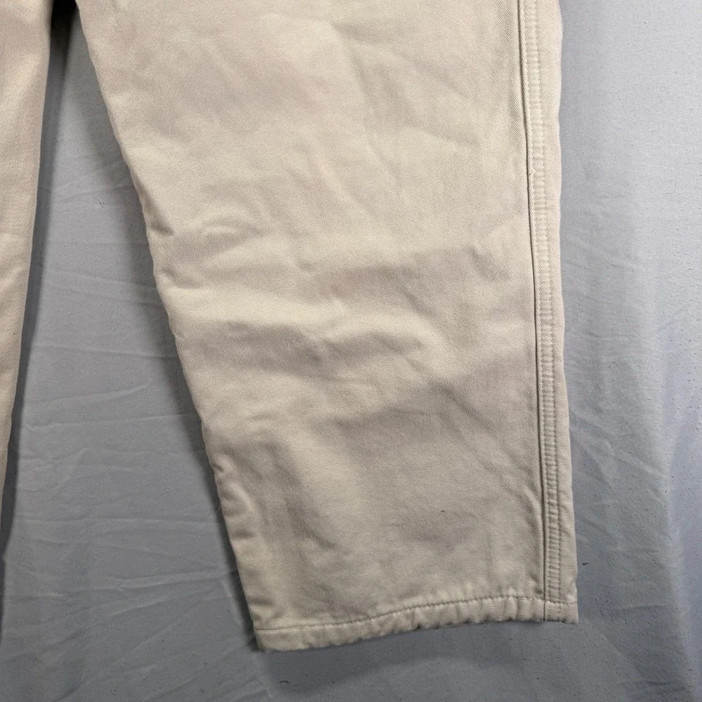 Vintage LL Bean Pants Mens 38x30 (Fits 34x30) Chino Flannel Lined Khaki Pleated